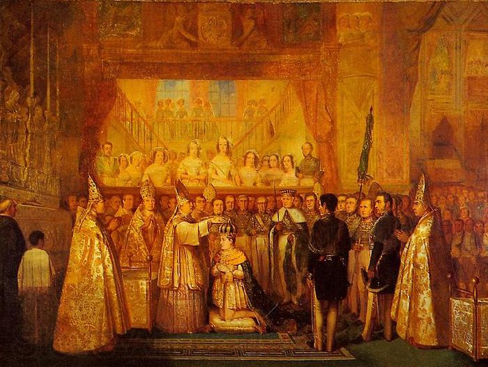 Francois-Rene Moreaux Coronation of Pedro II of Brazil Norge oil painting art
